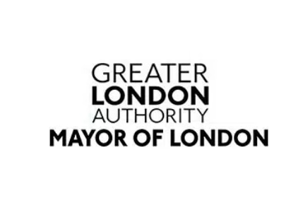 Black logo reading Greater London authority mayor of London