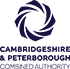 Navy blue logo reading "Cambridgeshire & Peterborough Combined Authority"